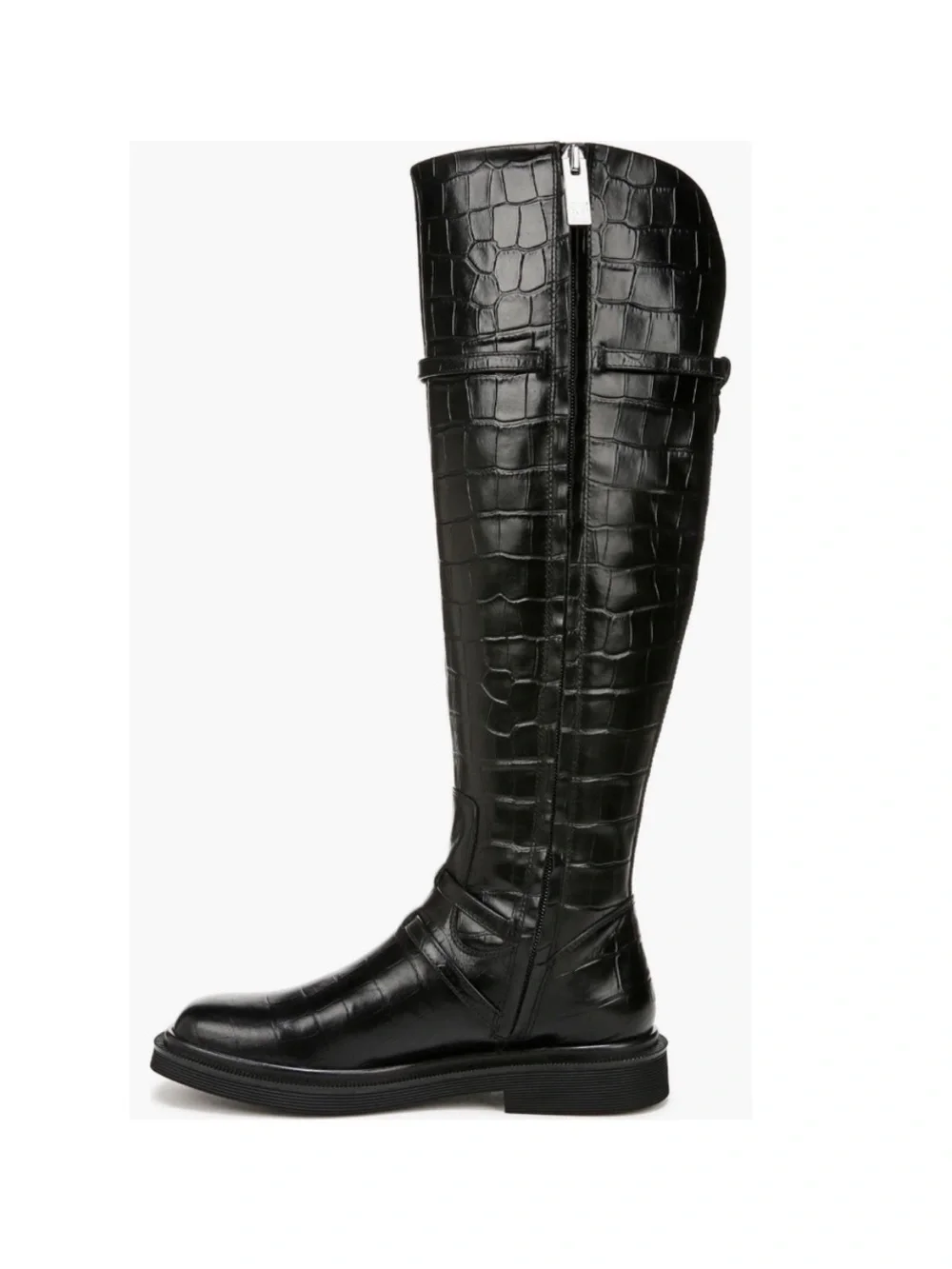 SARTO By Franco Sarto Ainsley Knee High Boot Black Croc Print Women’s Size 5.5